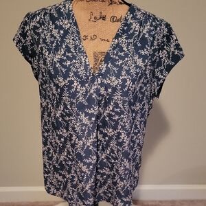 Floral Navy Blue Women's Top